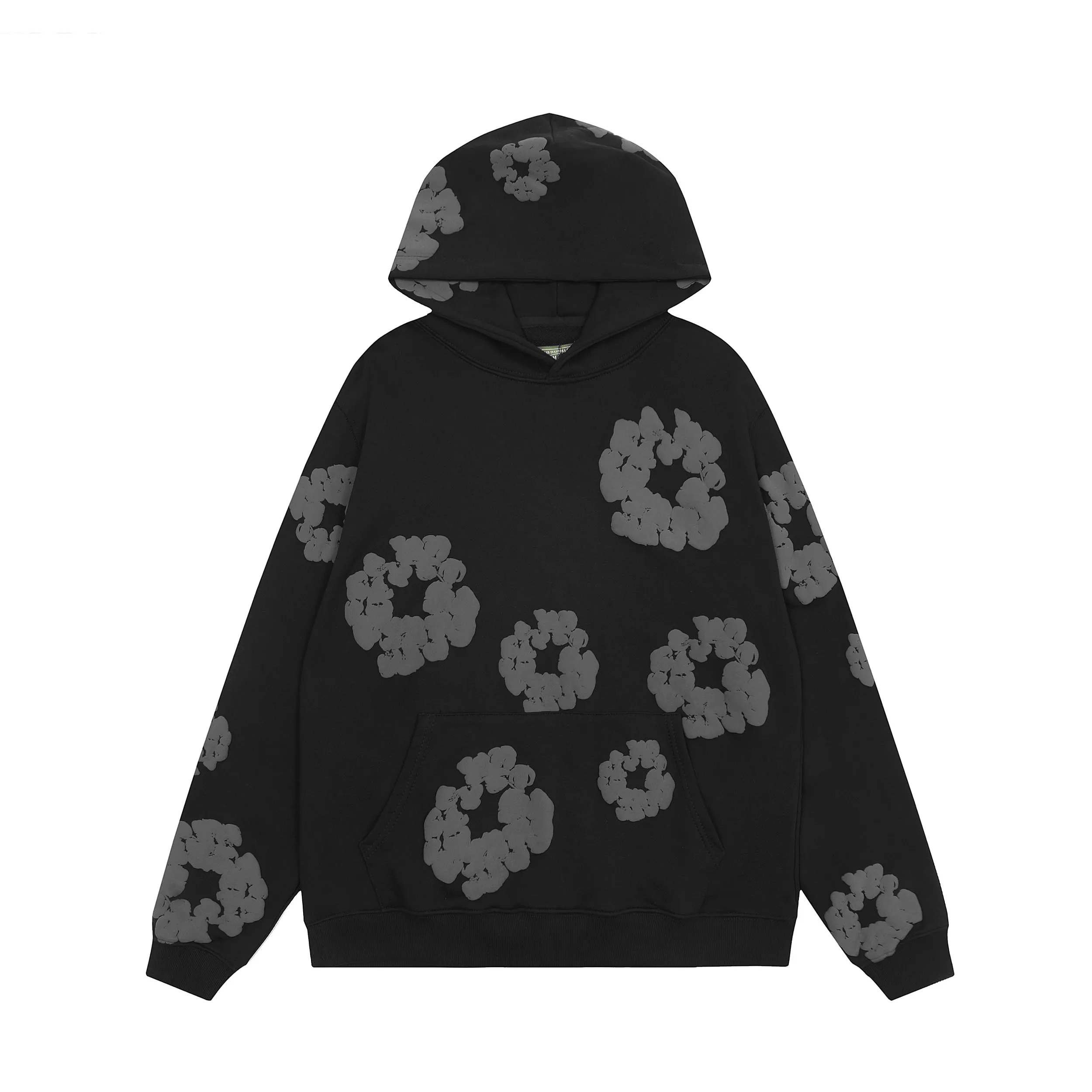 D103# P256 Denim Tears kapok 400g heavyweight 100% cotton hooded sweatshirt color (color): black (black) Size: S M L XL